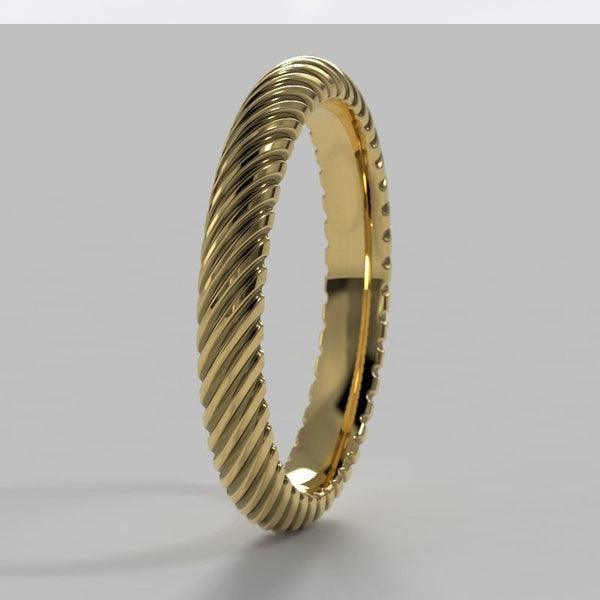 Ribbed Eternity Gold Wedding Band - 27GG20V